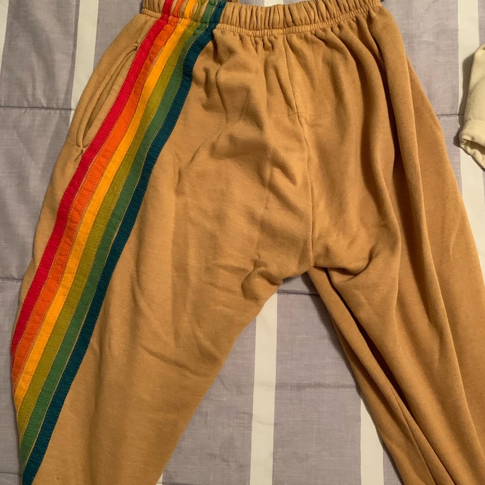 Aviator nation men 5 stripe khaki sweatpants M